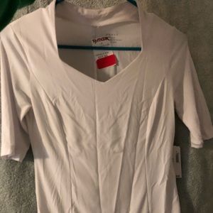 White 3/4 length sleeve dress shirt